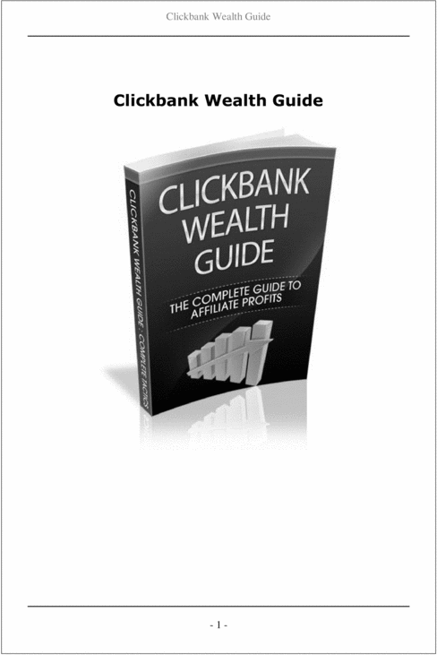 Product picture Clickbank Wealth Guide